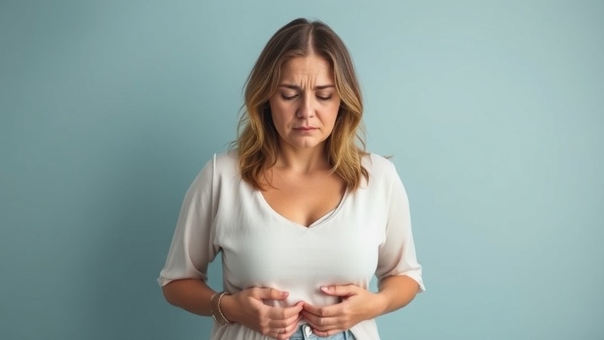 Sad woman experiencing bloating, highlighting causes of bloating and digestive health.