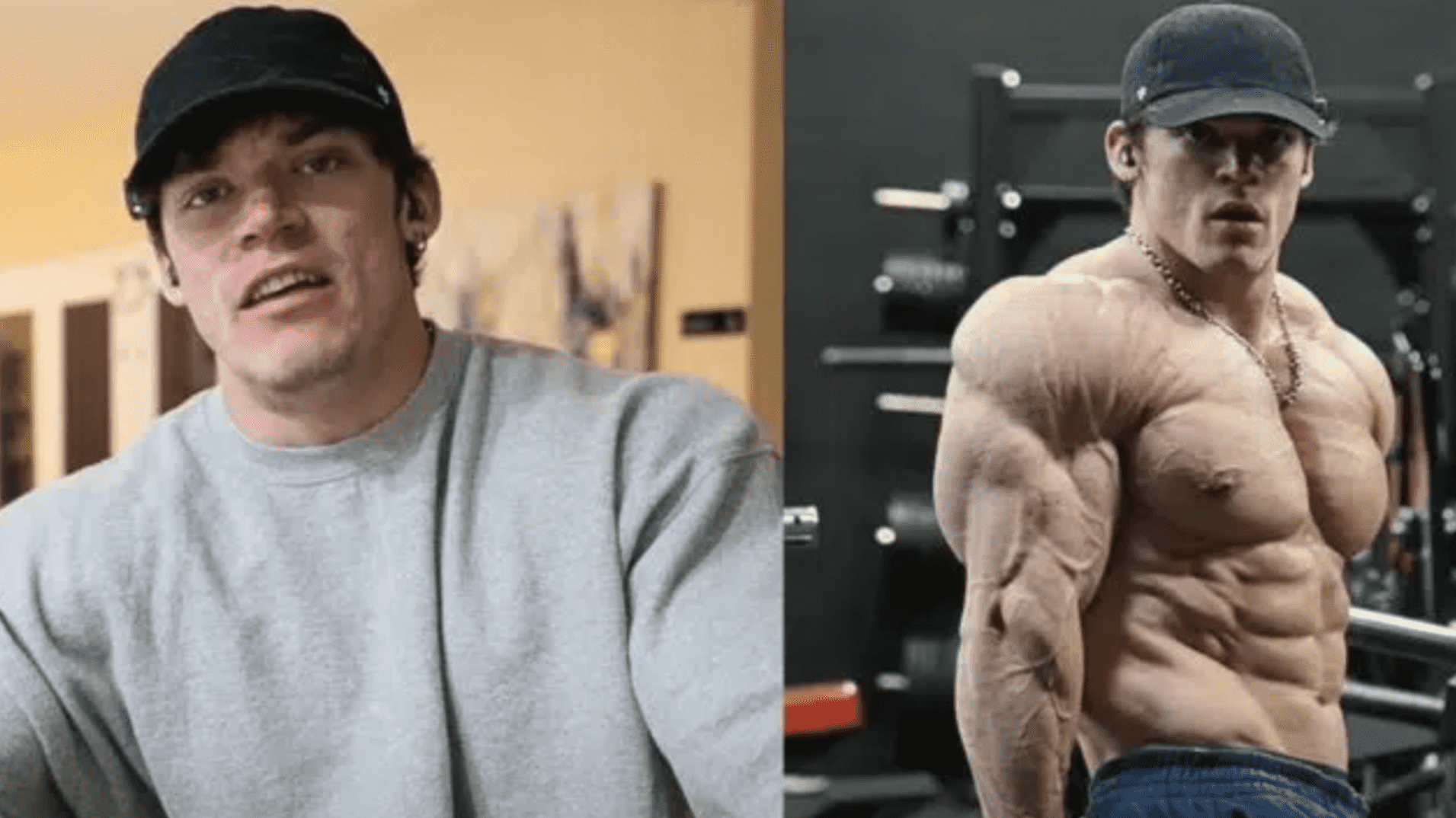 Champion bodybuilder flexing at debut competition win.