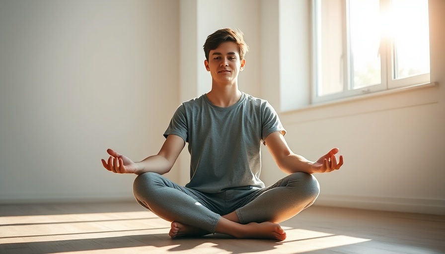 Morning meditation tips: serene young adult meditating in sunlight.