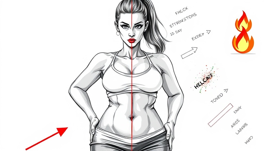 Illustrated 10-day workout transformation showing belly fat loss.