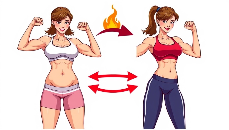 Fitness transformation illustration showing belly fat reduction.