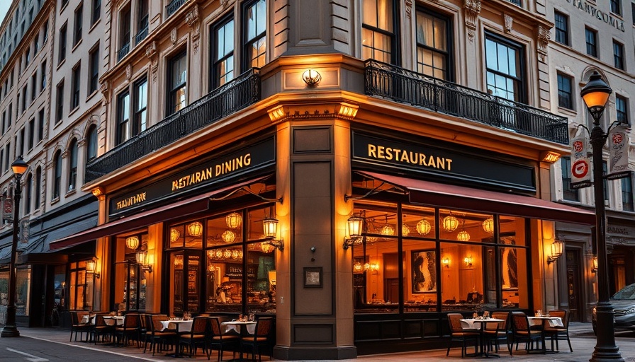 Elegant restaurant exterior showcasing modern Italian dining in Kansas City.