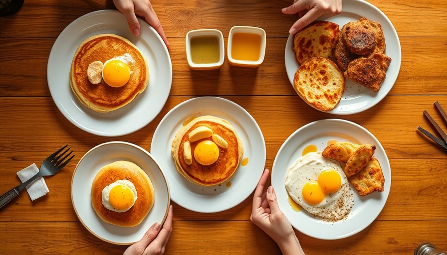 Top view of breakfast items showing restaurant industry trends.