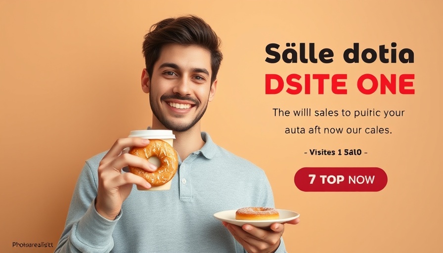 National Coffee Weekend: Man promoting free coffee and doughnut.