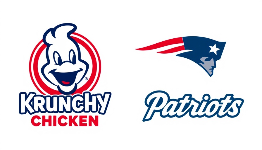 Krispy Krunchy Chicken and New England Patriots logos side by side