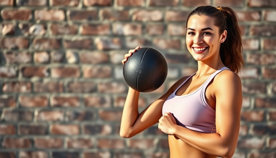 Athletic woman with medicine ball discussing peptide therapy for fitness pros.