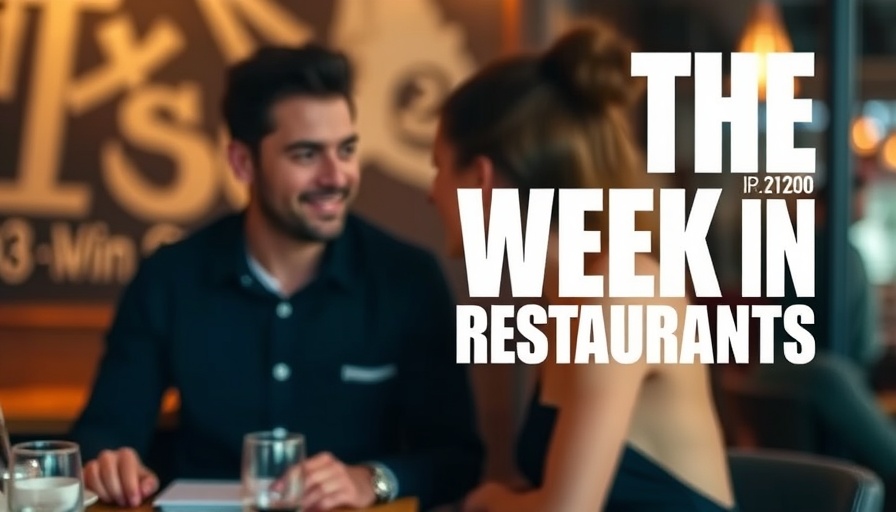 Blurred background with 'The Week in Restaurants' text