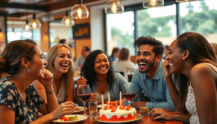 Birthday marketing for restaurants with group celebrating.