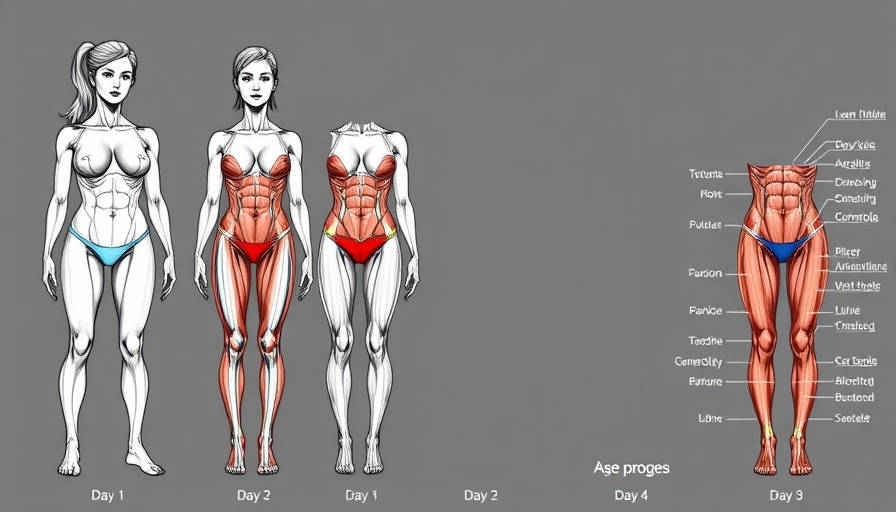Illustration of 30-day fitness transformation with standing exercises.