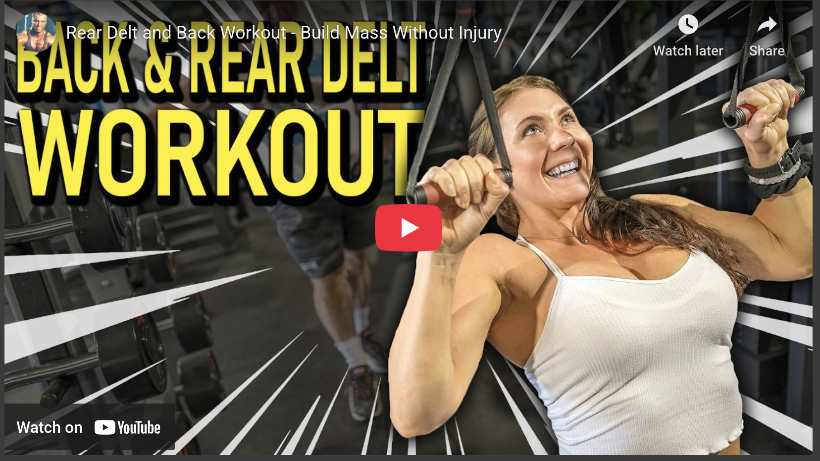 Fit athlete showcasing shoulder stability and upper body strength on row machine.