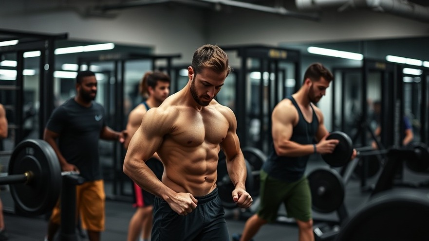 Gym members working out together in a vibrant fitness environment