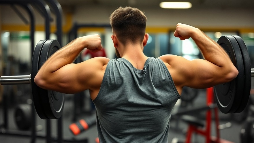 Man demonstrating incorrect lifting form with rounded shoulders in a gym.
