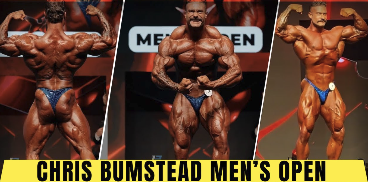 Chris Bumstead's Laser-Focus Strategy depicted in gym session and victory stage.