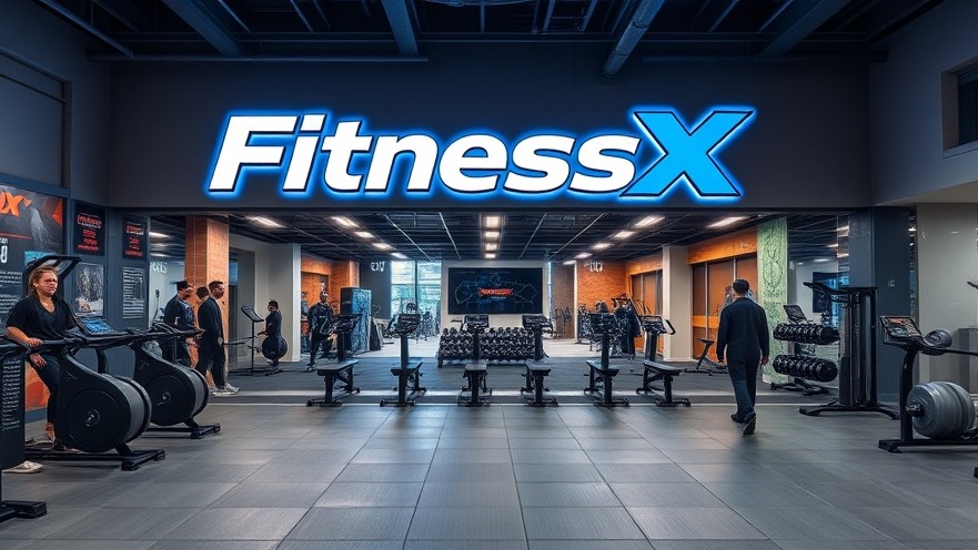 A modern gym featuring the name FitnessX prominently displayed.