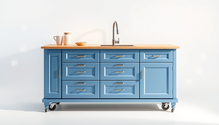 Elegant kitchen cart for holiday hosting with snowflake design