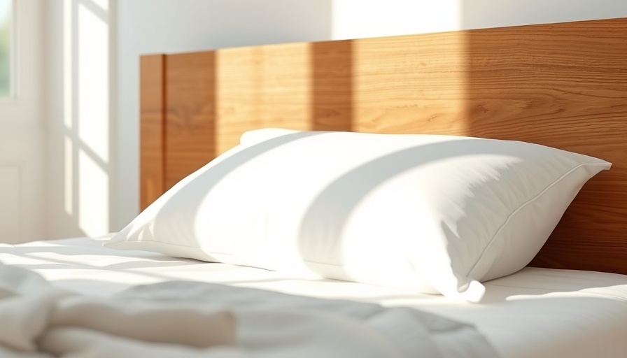 Luxurious white pillow on a bed with a wooden headboard, Silk and Snow home goods review.