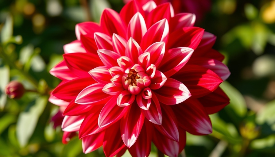 Close-up of a vibrant dahlia flower showcasing its vivid colors.