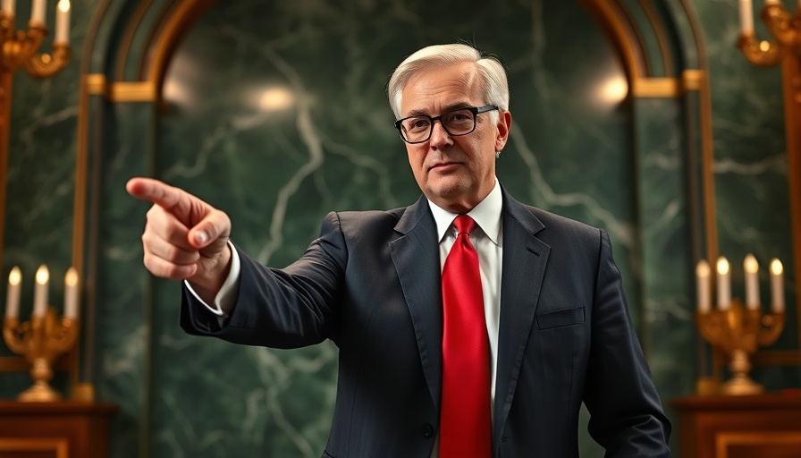 Confident man in a suit, pointing, formal setting, Lower US drug prices discussion