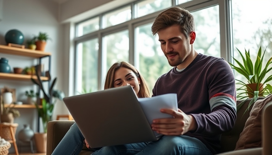 Couple reviewing FHA foreclosure waiting period on laptop.