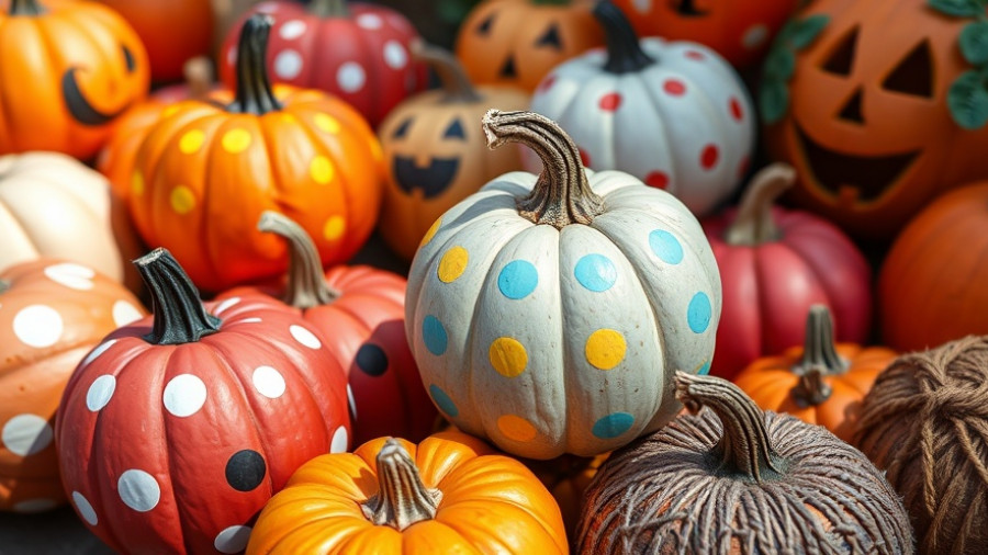 Colorful pumpkins with creative designs for kids