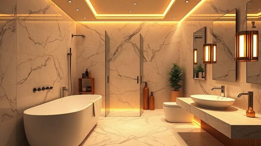 Elegant bathroom with modern tile designs in 2025 trends.