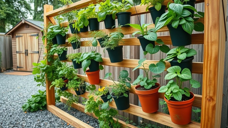 Ultimate Veggie Garden with vertical planting and wooden frame.