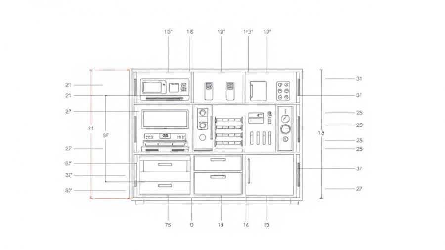 DIY home decor cabinet parts schematic with measurements.