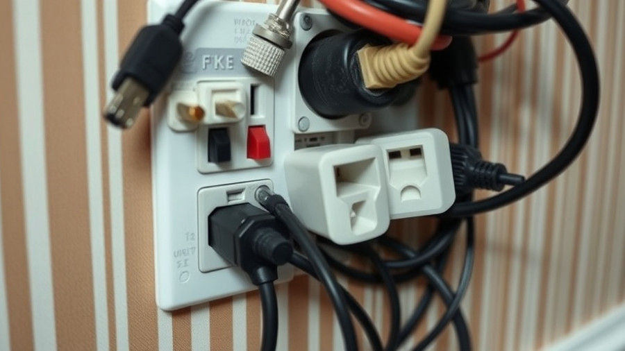 Overloaded electrical outlet illustrating holiday safety mistakes.