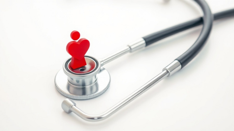 Stethoscope with red heart symbolizing sustainable growth in healthcare.