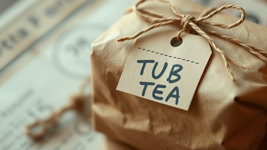 Tea bath package highlighting benefits of relaxing bath tea.