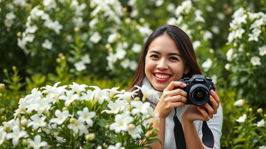 Discovering gardening apps with a love for photography in a flourishing garden.