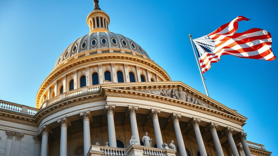 U.S. Capitol dome and flag, symbolizing government impact on health agencies.