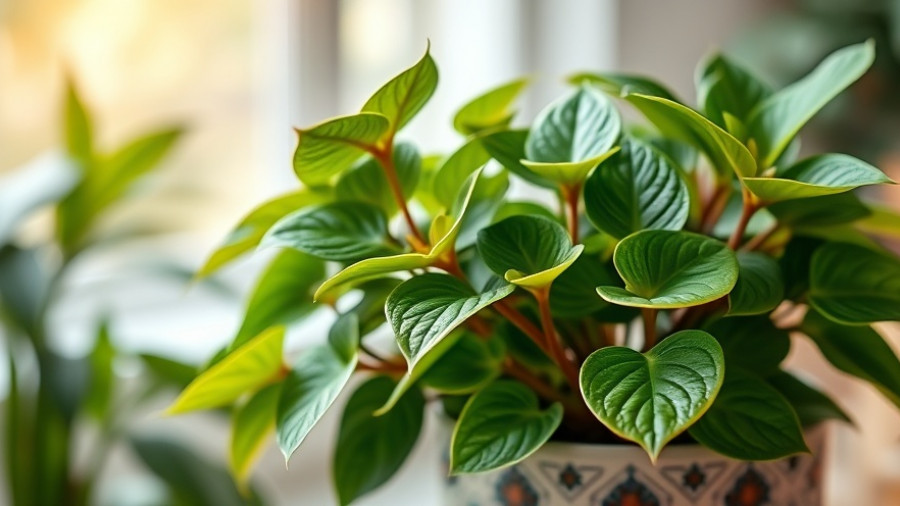 Lush peperomia in pot for growing indoor care.