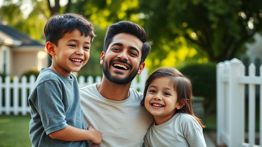 Happy family outdoors, symbolizing buying a home with kids.