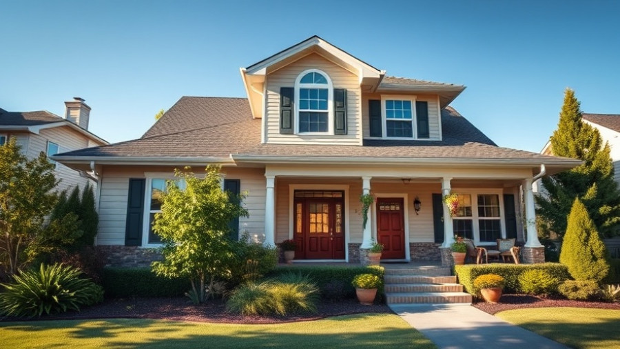 Elegant suburban home exterior for home improvement projects before moving in.
