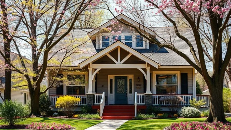 Charming Craftsman house for bidding war on a house in springtime.