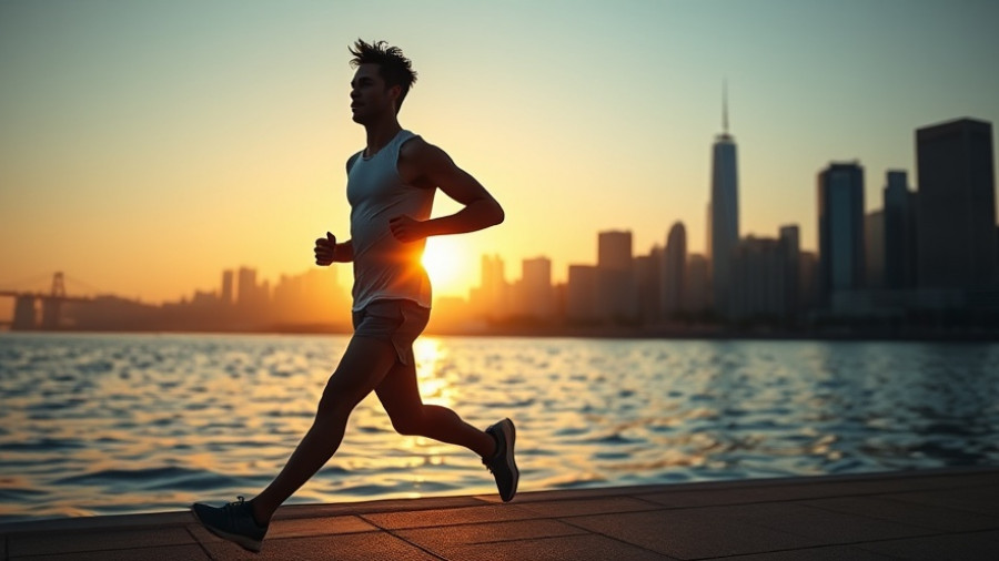 Silhouetted jogger running at sunrise for energy and longevity.