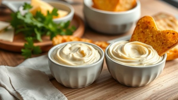 Creamy spread with crispy grilled cheese, cozy kitchen setting.