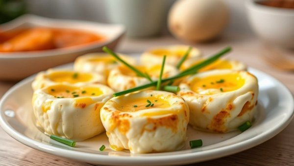 Creamy egg bites for easy make-ahead egg breakfasts garnished with chives.