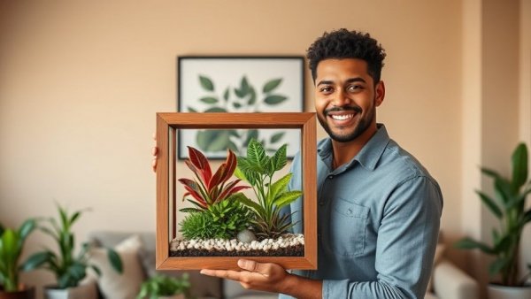 DIY Terrariums project in a cozy living room setting.
