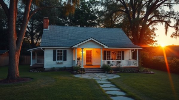 Charming house in lush yard, ideal setting for week before closing on a house.