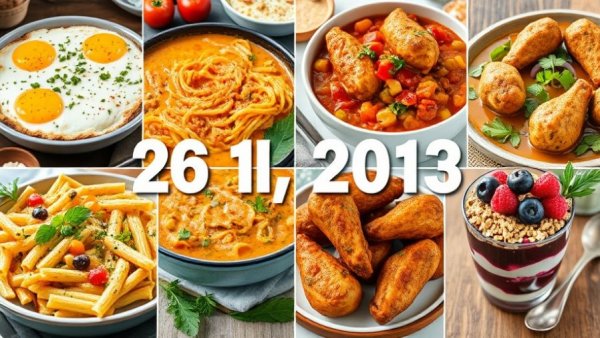 Meal planning collage with various dishes and November date.