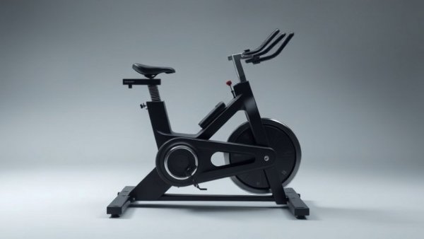 Futuristic AI exercise bike with innovative design, side view.