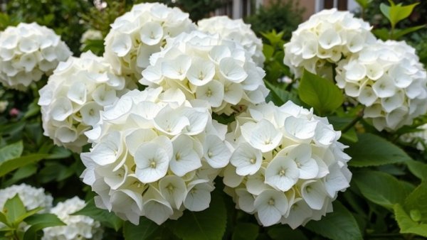 Lush white hydrangeas showcasing blooming time - when to prune