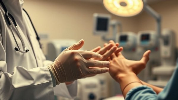 Doctor examines patient's hands for skin rash types and causes in clinic.