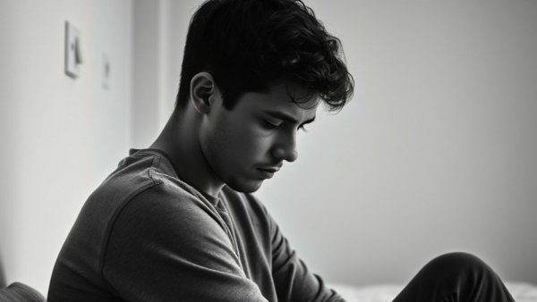 Thoughtful young man recognizing signs of anxiety vs worry.