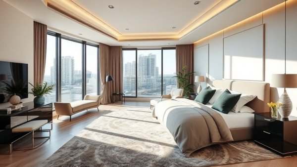Luxurious bedroom design trends 2025 showcasing modern elegance.