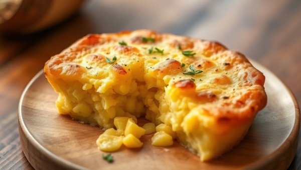 Delicious holiday corn pudding recipe with golden crust.