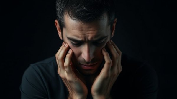 Moody portrait of a man showing hidden depression in men.