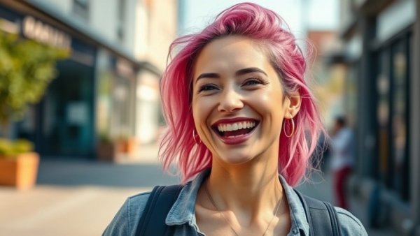 Smiling woman highlights trust in public health reporting.